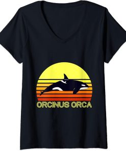 Womens Orcinus Orca for Biologists or whale lovers V-Neck T-Shirt