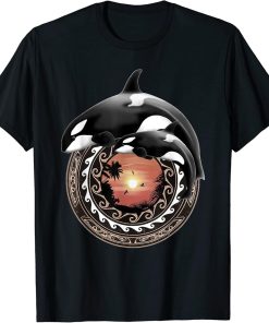 Cute Orca Whales Samoa Polynesia Style Orcas T-Shirt