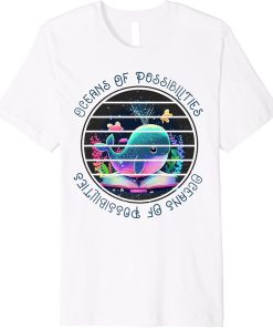 Oceans of Possibilities Summer Reading Kawaii 2023 Librarian Premium T-Shirt