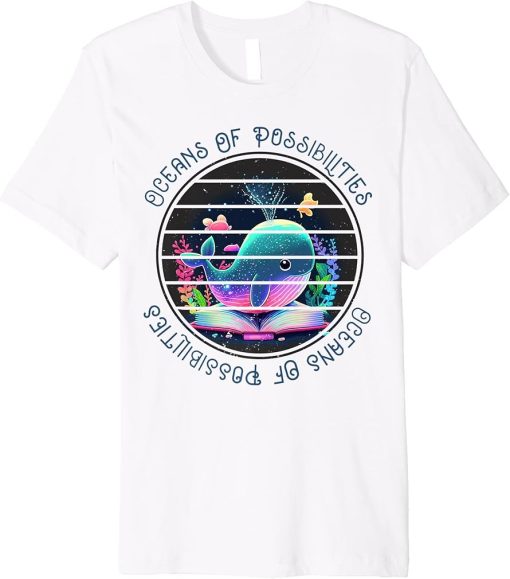 Oceans of Possibilities Summer Reading Kawaii 2023 Librarian Premium T-Shirt